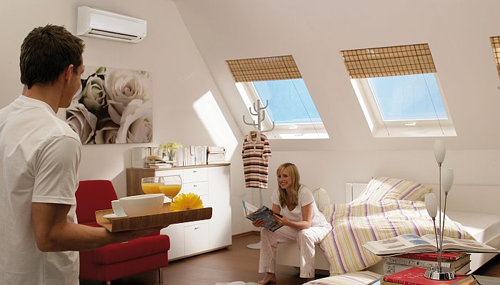 Dachgeschosswohnung mit Klimaanlage als Klimasplitgerät