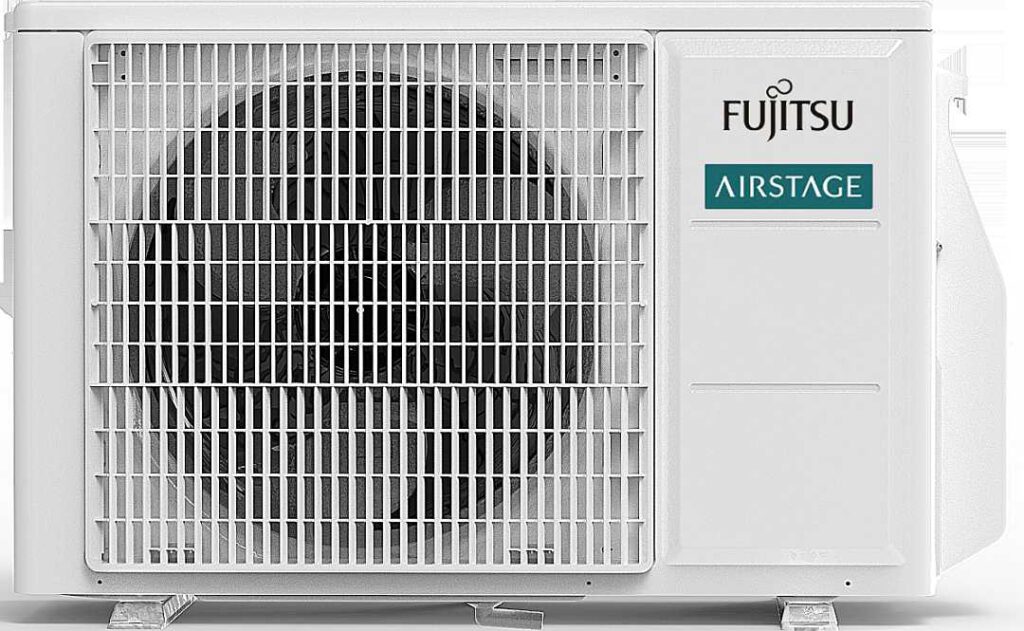 Außeneinheit einer Fujitsu-Wärmepumpe